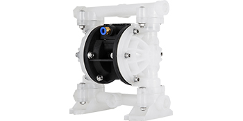 VEVOR air-operated diaphragm pump in white and black with visible fittings and bolts.
