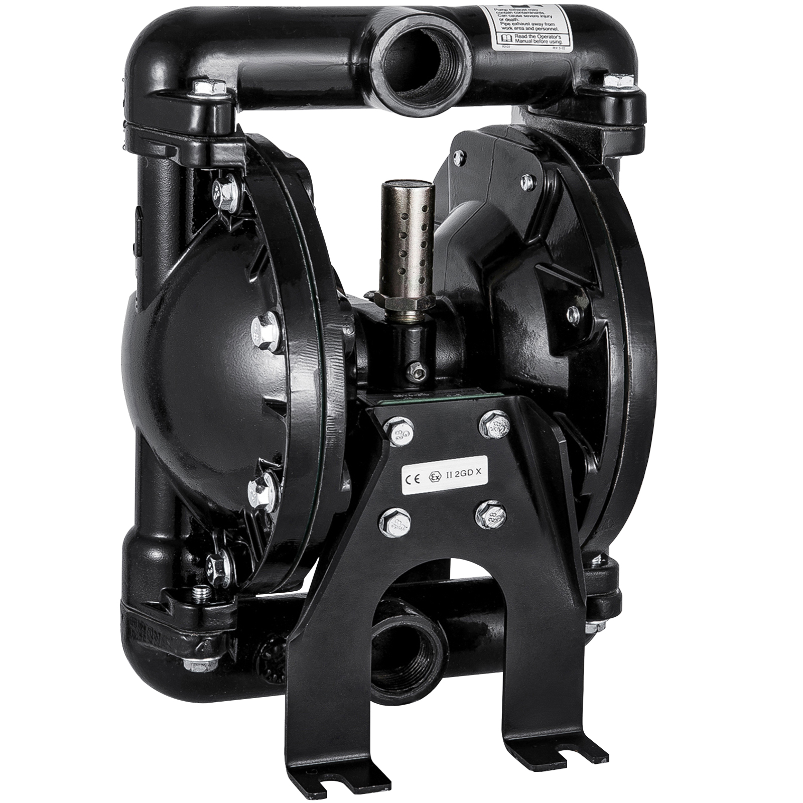 black VEVOR diaphragm pump with dual-chamber design, suitable for various applications.