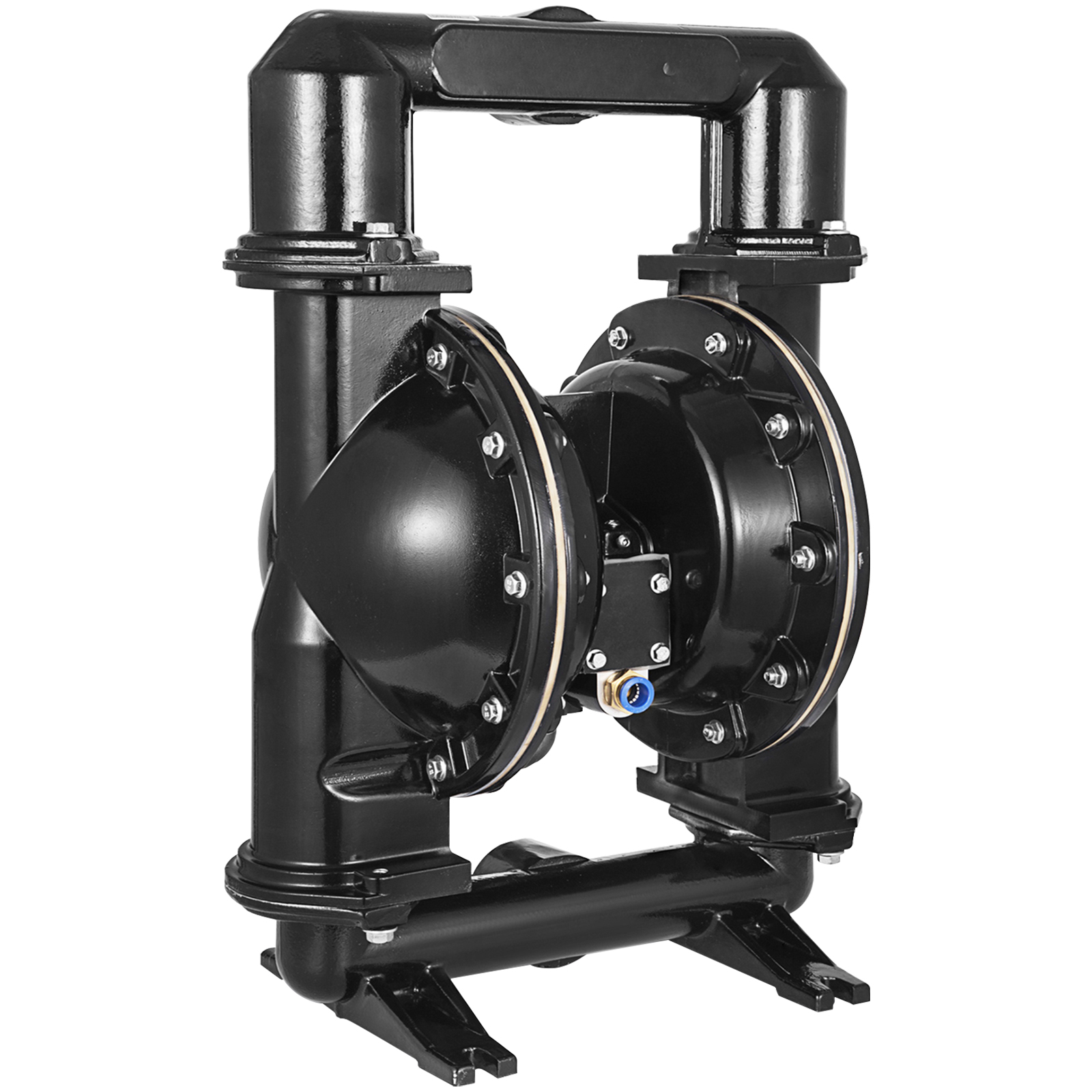 black VEVOR double diaphragm pump with metal housing and industrial design.