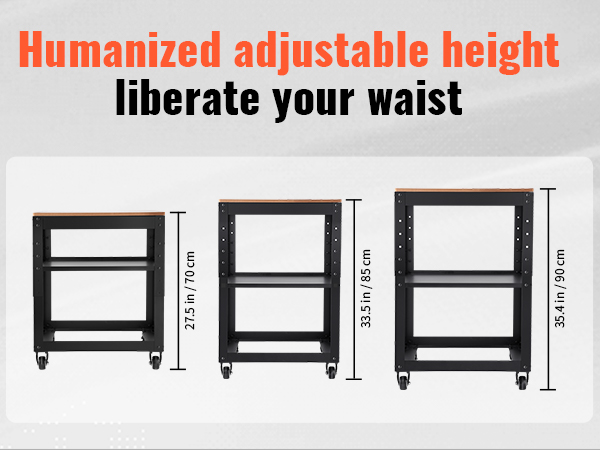 VEVOR obliumi stovas su reguliuojamo aukščio, atskleis trys aukščio parametrai: 27.5 in, 33.5 į 35.4 į.