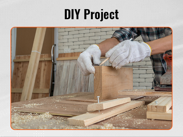 asmuo, crafting medžio su sander ir VEVOR obliumi stovėti, "pasidaryk pats" projektas dirbtuvių.