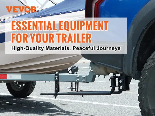 VEVOR weight distribution hitch towing trailer with boat for safer and smoother towing at 10,000 lbs.