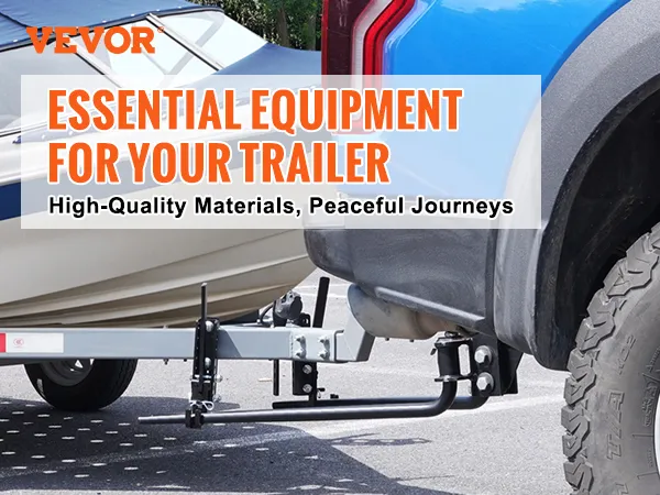 VEVOR weight distribution hitch ensuring safer, smoother towing for heavy trailers, max weight 10,000 lbs.