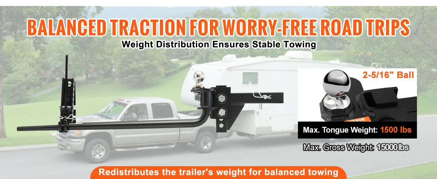 balanced traction VEVOR weight distribution hitch with 2-5/16