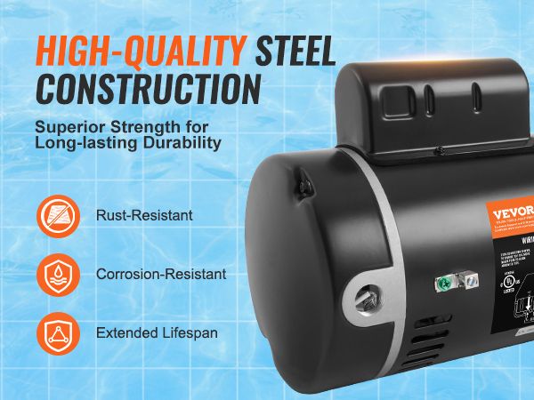 VEVOR high-quality steel construction product, rust and corrosion-resistant, long-lasting durability.
