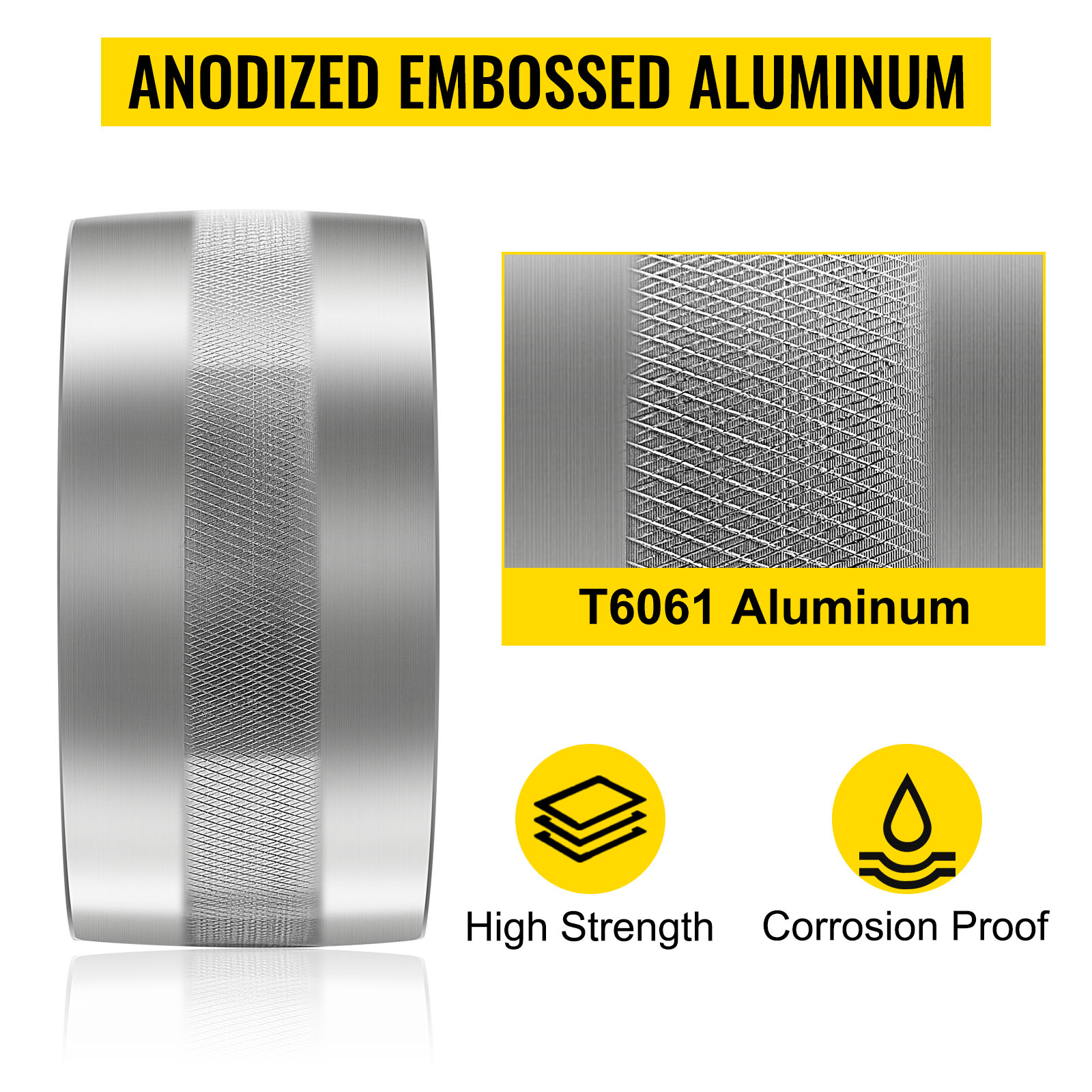embossed anodized t6061 aluminum for VEVOR belt grinder with high strength, corrosion-proof.