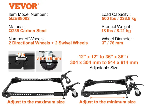 VEVOR mobile base, adjustable 12