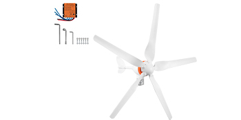 VEVOR wind turbine generator with blades, control box, and mounting tools.