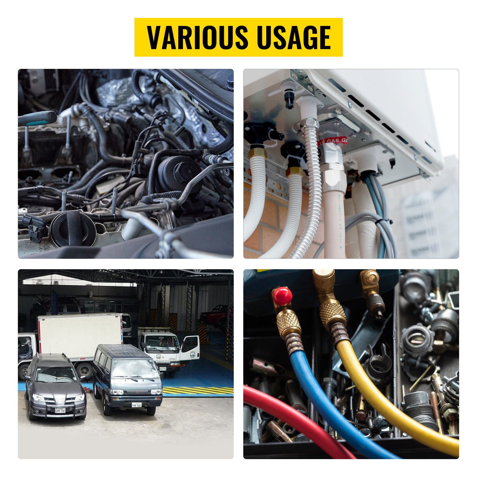 various automotive and hvac applications showcasing VEVOR ac hose crimper.