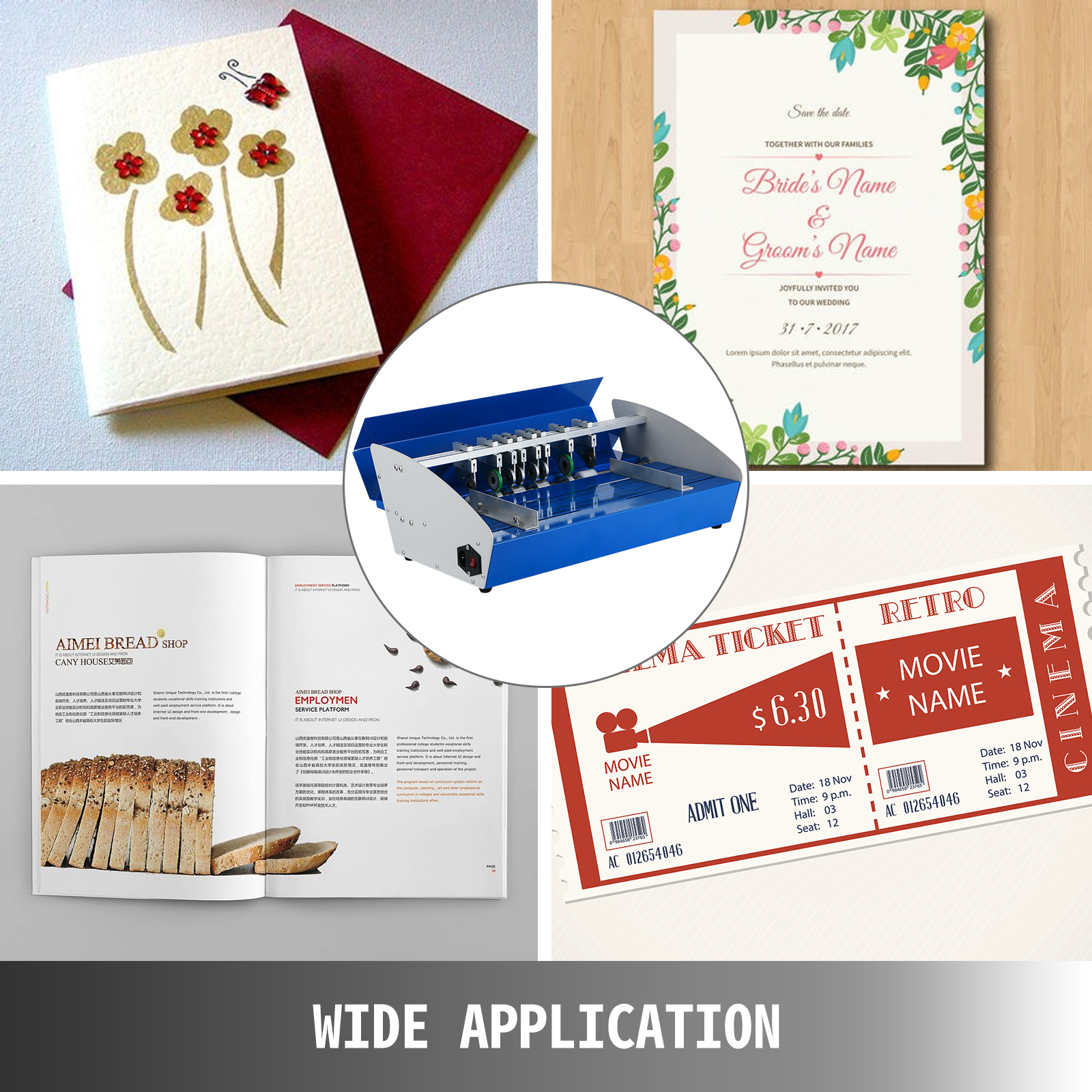 VEVOR electric creasing machine for cards, invitations, brochures, and tickets.