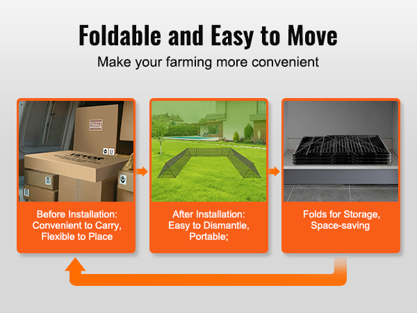 VEVOR chicken tunnels: foldable, portable with easy installation and compact storage.