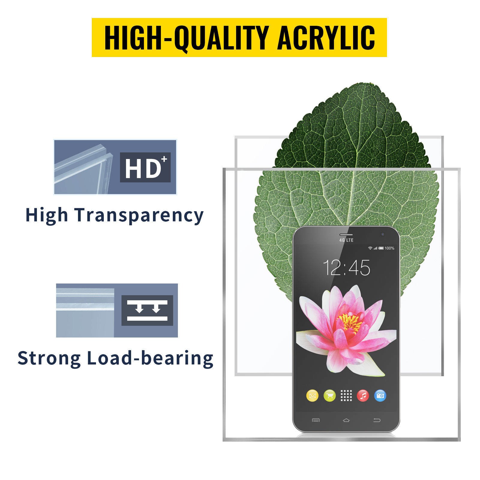 high-quality acrylic, high transparency, strong load-bearing, VEVOR cell phone storage locker.