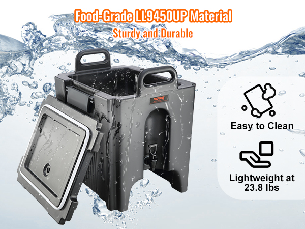 VEVOR insulated beverage dispenser, food-grade ll9450up, easy to clean, lightweight, sturdy and durable