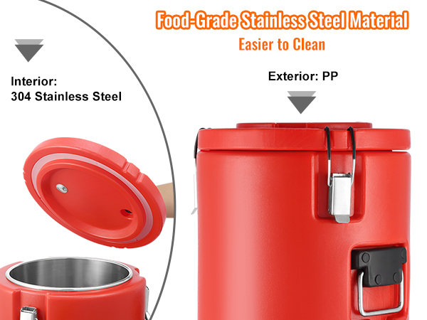VEVOR stainless steel beverage dispenser with food-grade material, easy to clean, and robust design.