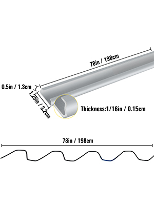 VEVOR greenhouse spring lock channel dimensions and profile features.