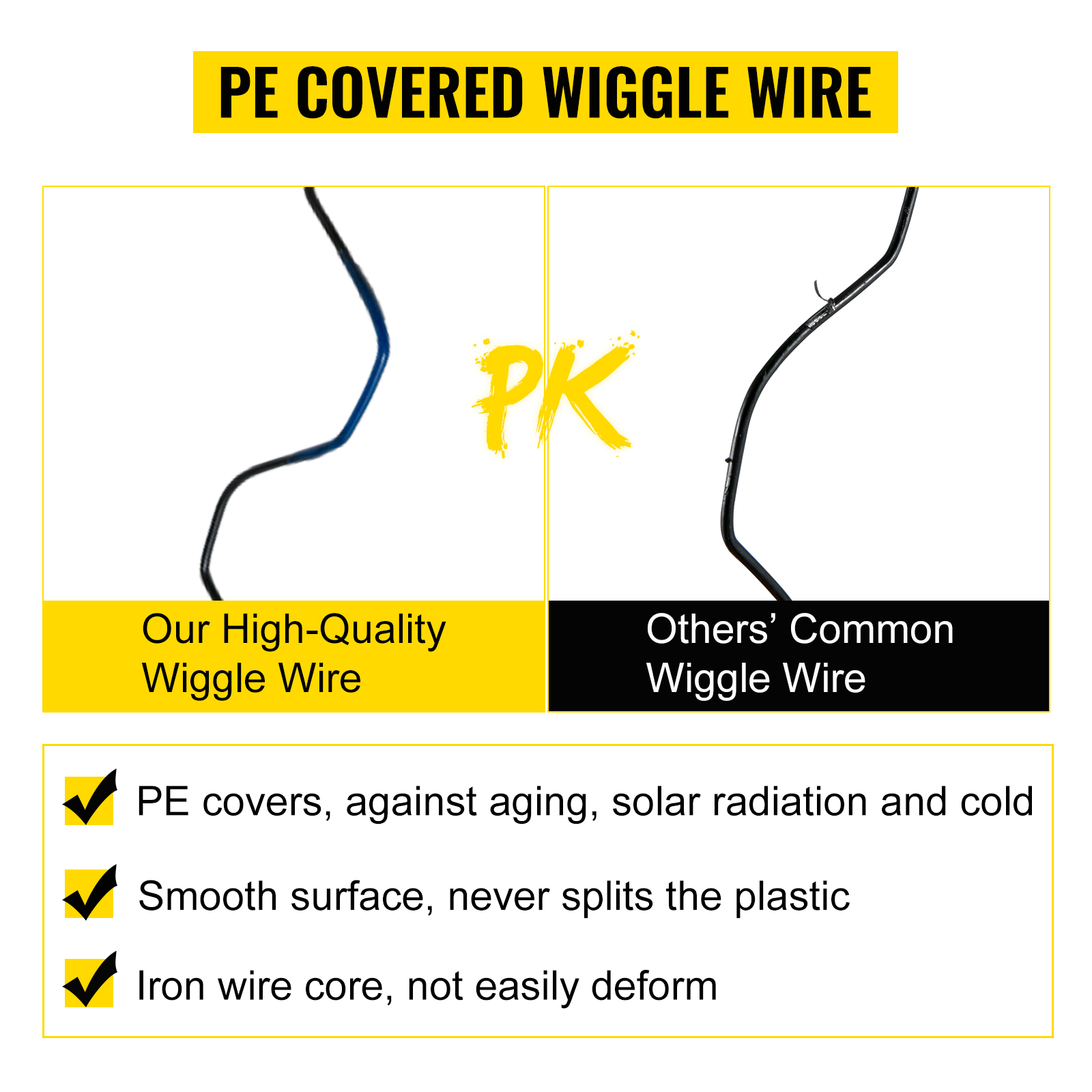 VEVOR greenhouse spring lock channel vs others' common wiggle wire features.