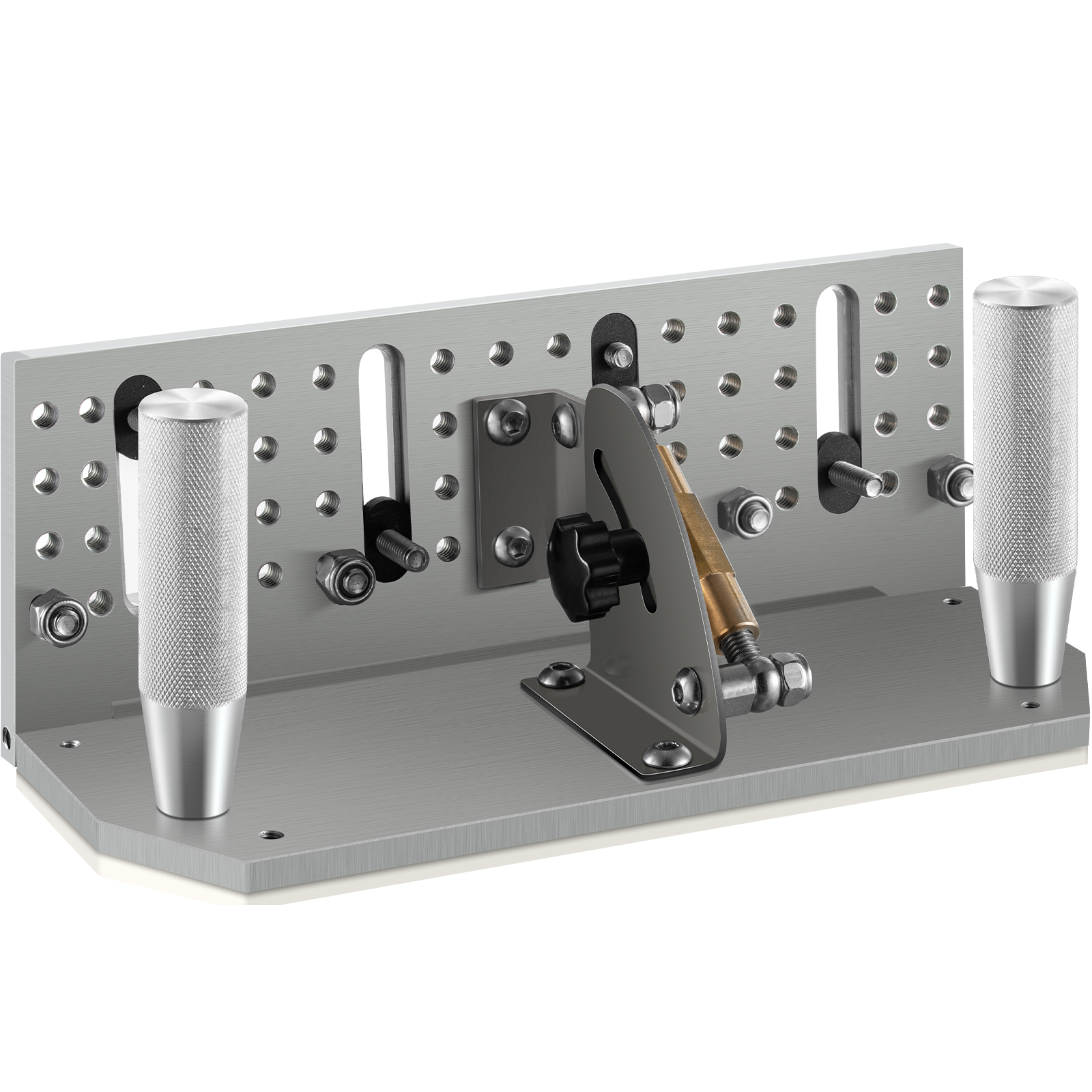VEVOR belt grinder knife jig with adjustable knobs and aluminum construction.