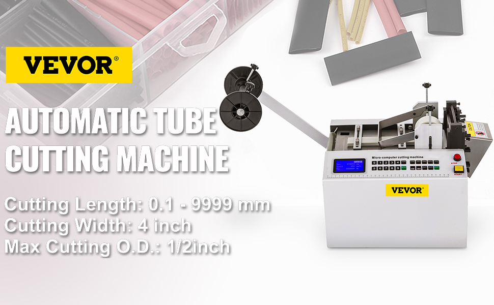 VEVOR heat-shrink tube cutter with adjustable cutting length and width.