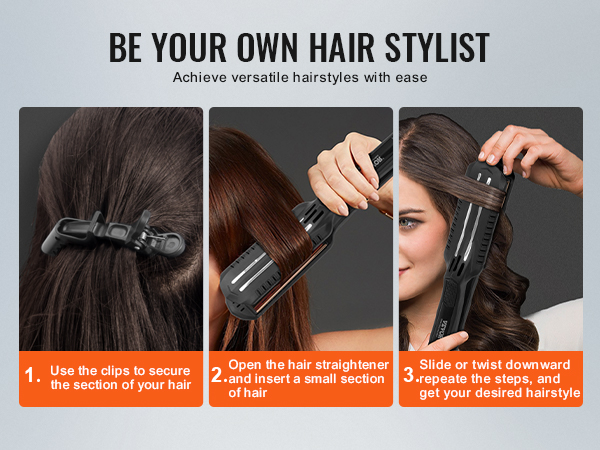 be your own hair stylist with VEVOR hair straightener, achieve versatile hairstyles with ease.