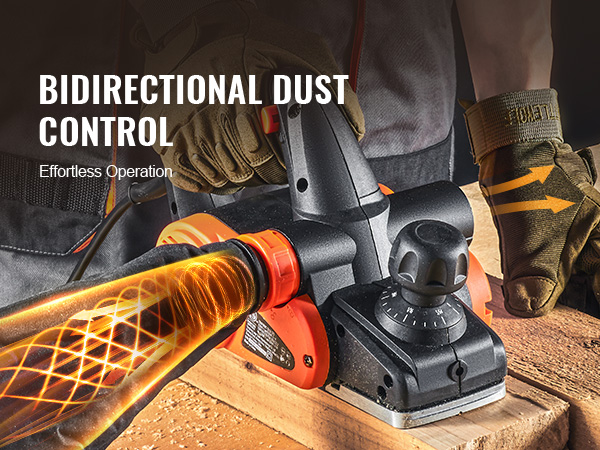 VEVOR electric hand planer with bidirectional dust control for effortless operation