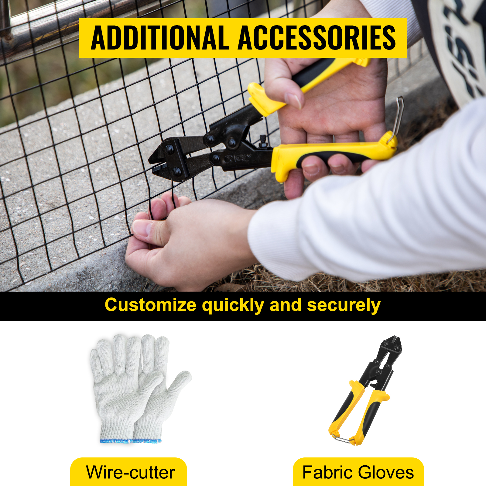 using wire-cutter and gloves with VEVOR hardware cloth for secure installation.