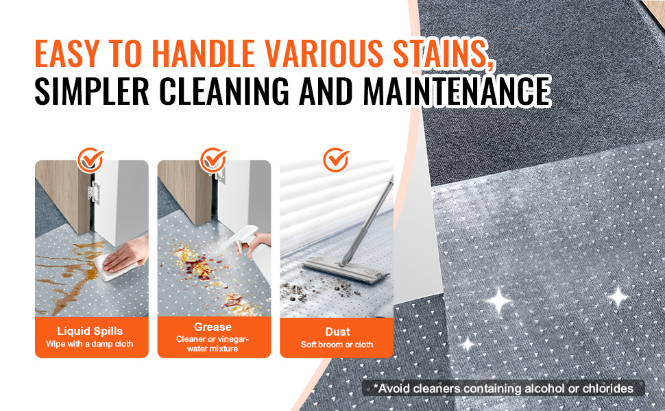 easy stain removal with the VEVOR carpet protector for liquid spills, grease, and dust cleaning.