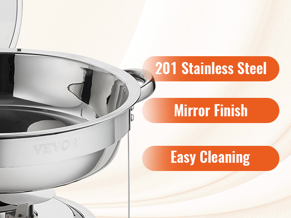 Набор посуды для натирания VEVOR изготовлен из нержавеющей стали 201, имеет зеркальную отделку и прост в уходе.