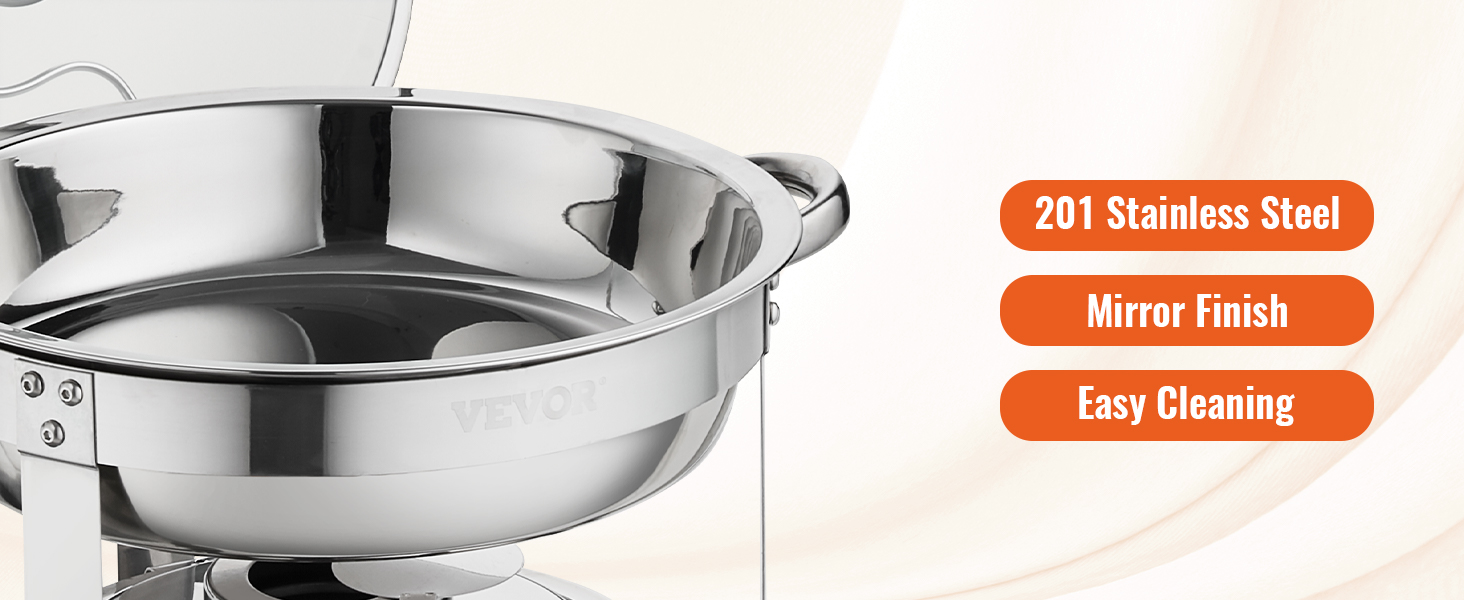 Набор посуды для натирания VEVOR изготовлен из нержавеющей стали 201, имеет зеркальную отделку и прост в уходе.
