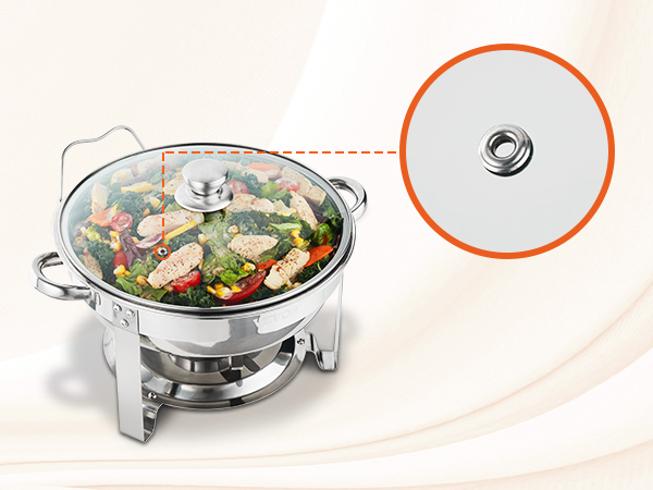 Блюдо для запекания VEVOR со стеклянной крышкой, наполненное красочным мясным ассорти из овощей и курицы.