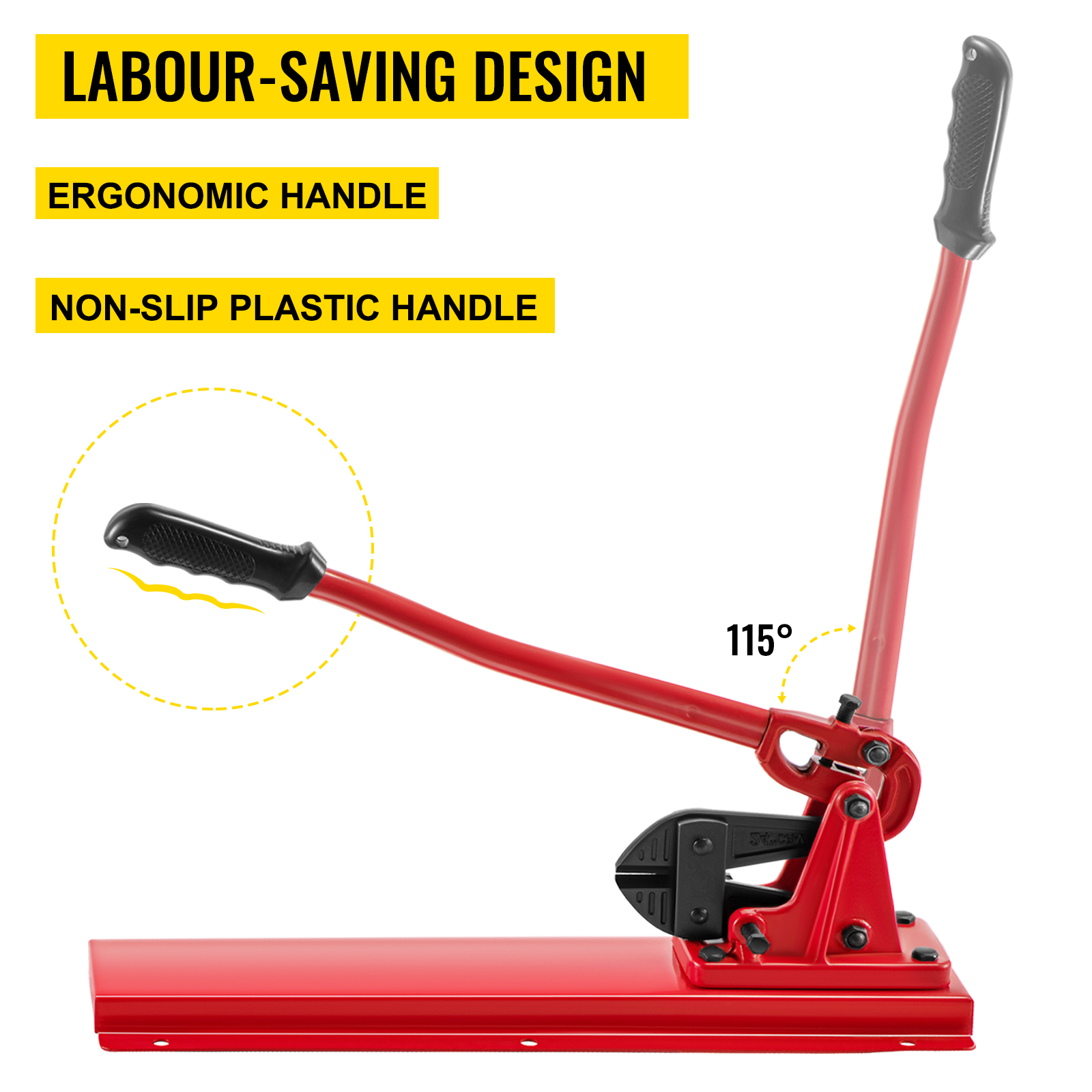 VEVOR bench swager with ergonomic, non-slip plastic handles for labor-saving design.