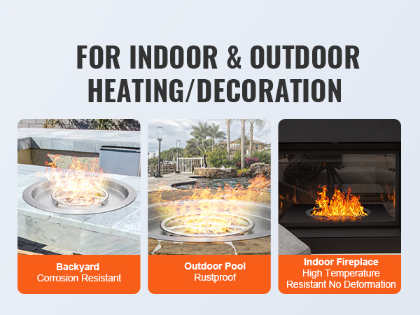 VEVOR fire pit pan for backyard, outdoor pool, indoor fireplace heating and decoration.