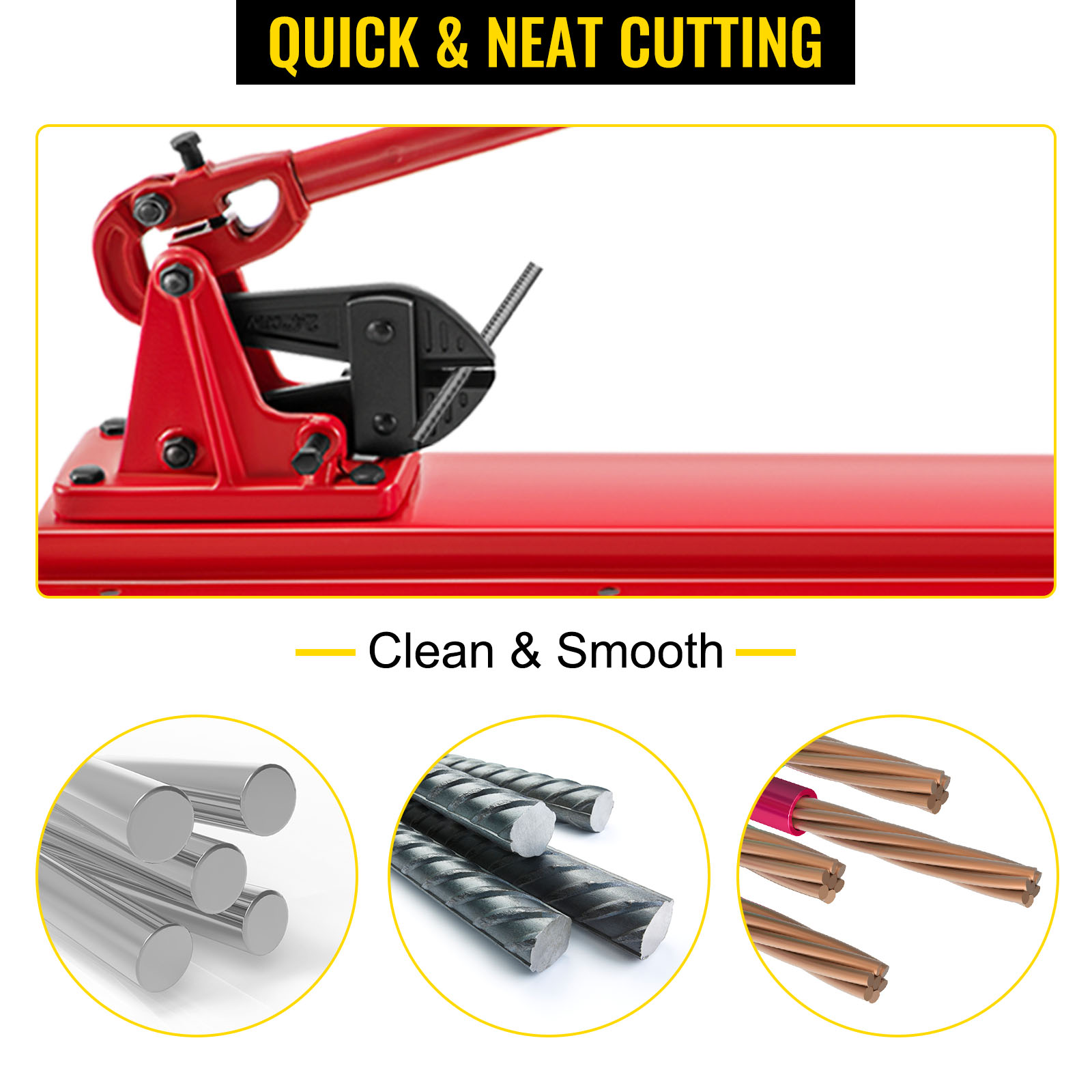 VEVOR bench swager tool showcases quick, neat cutting for clean and smooth results.