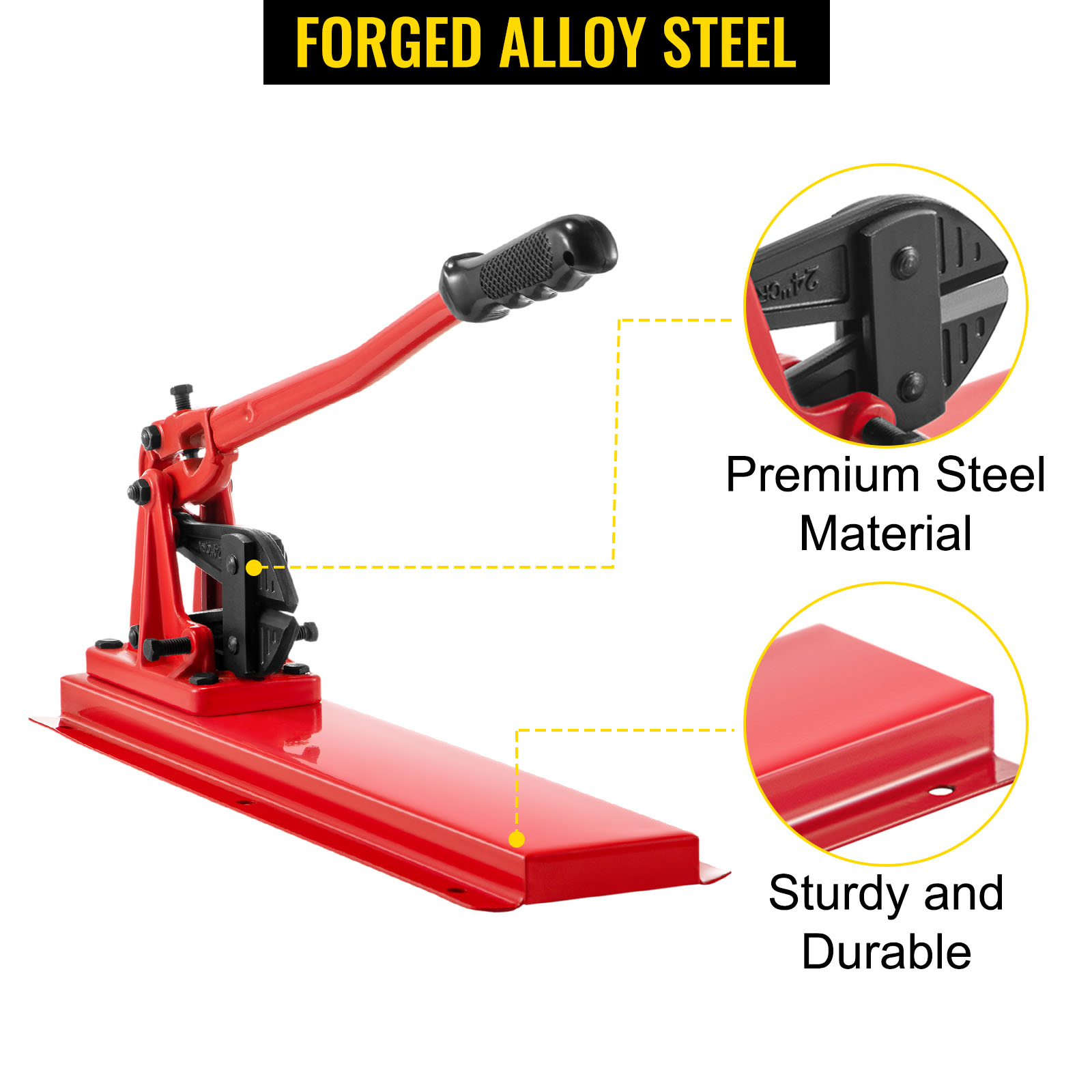 VEVOR bench swager tool with forged alloy steel construction, premium steel, and durability.