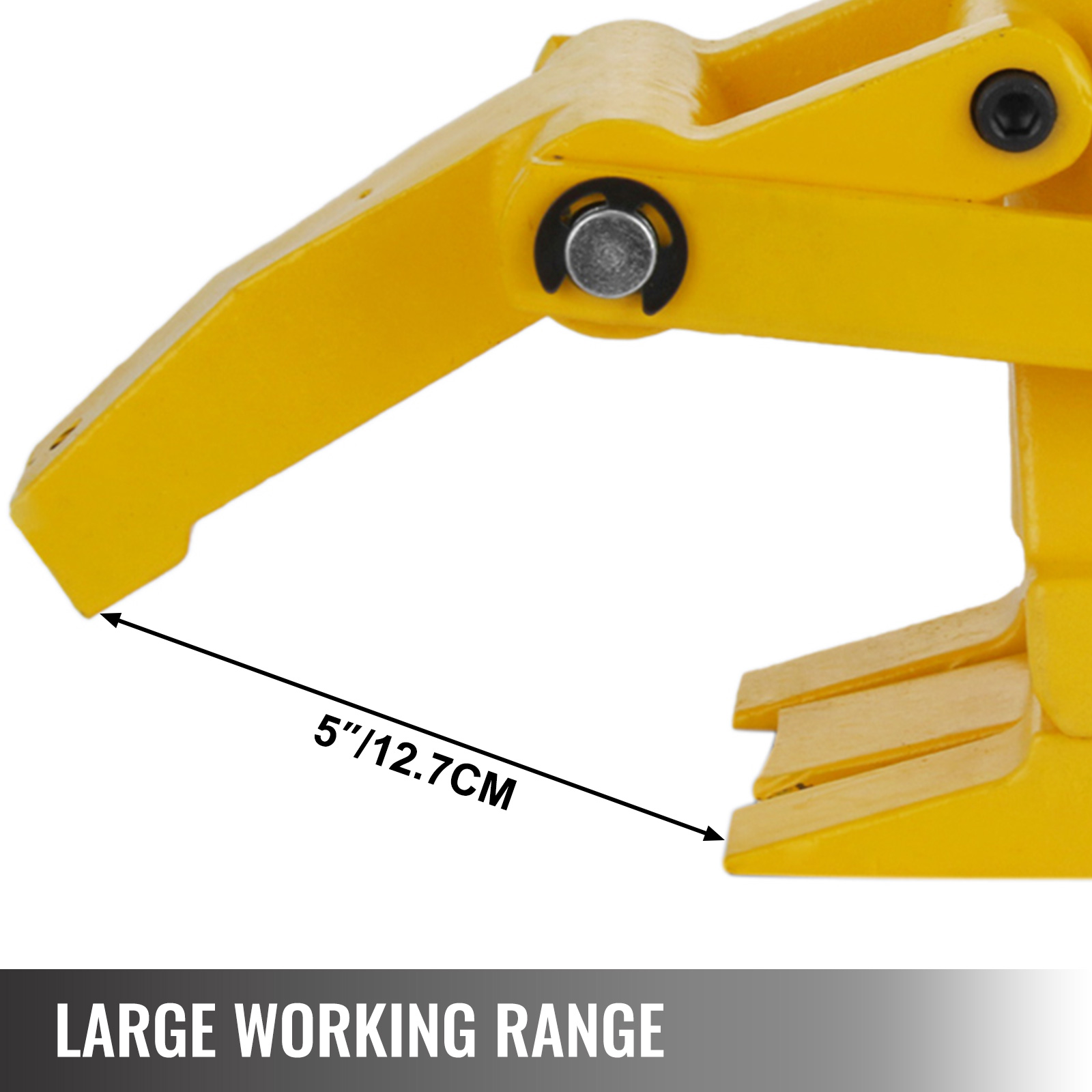 yellow VEVOR bead breaker with a 5"/12.7cm large working range indicator.