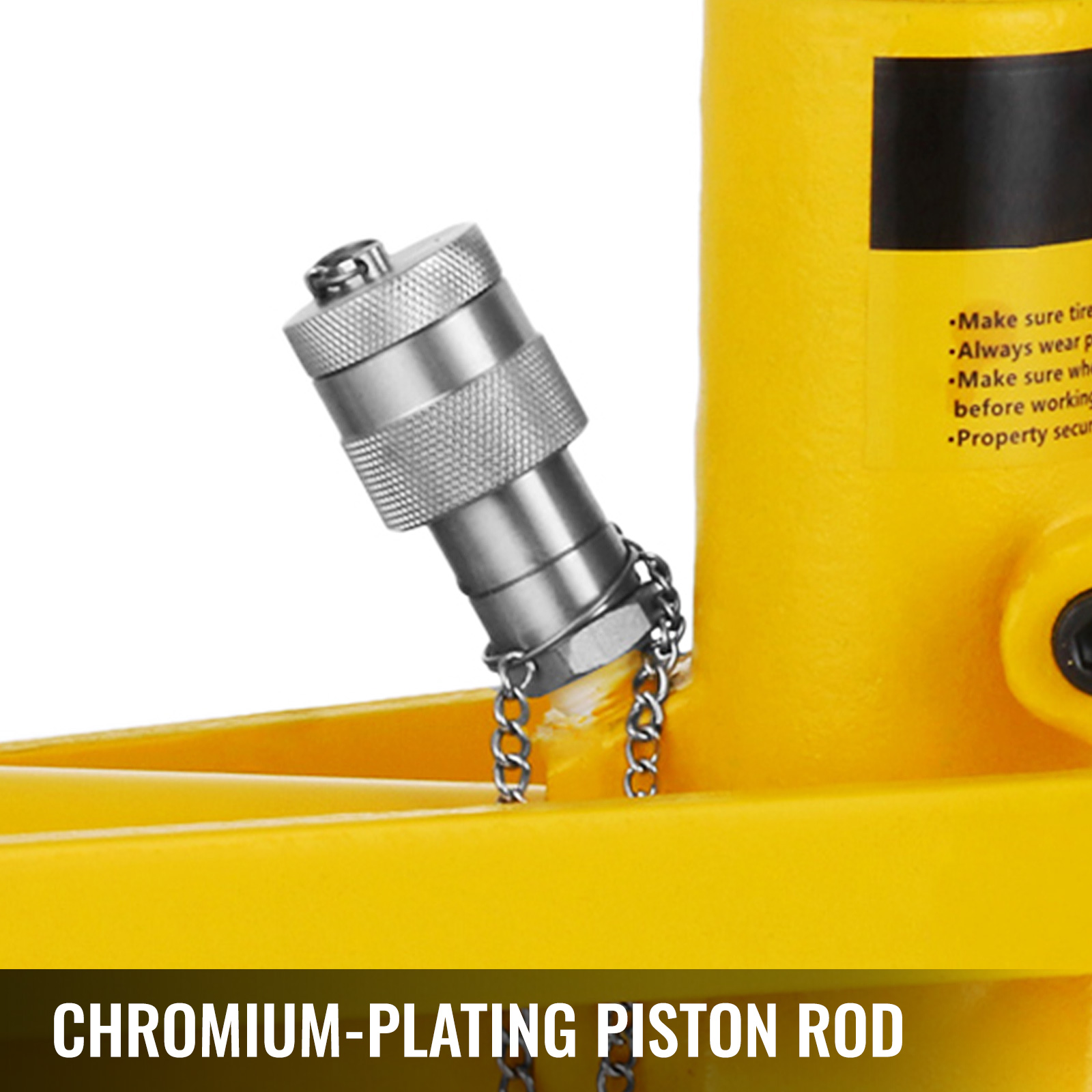 VEVOR bead breaker with chromium-plating piston rod in yellow.