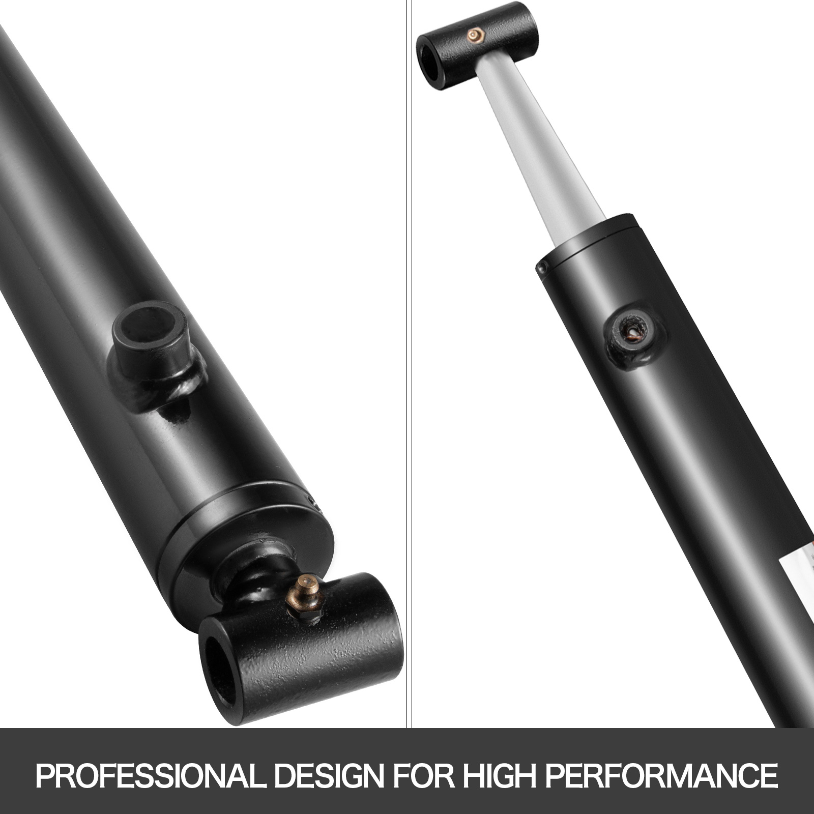 VEVOR hydraulic cylinder with black and silver components for high performance.
