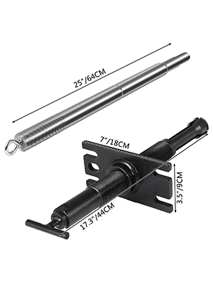 VEVOR gimbal bearing installer tool with dimensions: 25"/64cm, 7"/18cm, 17.3"/44cm.