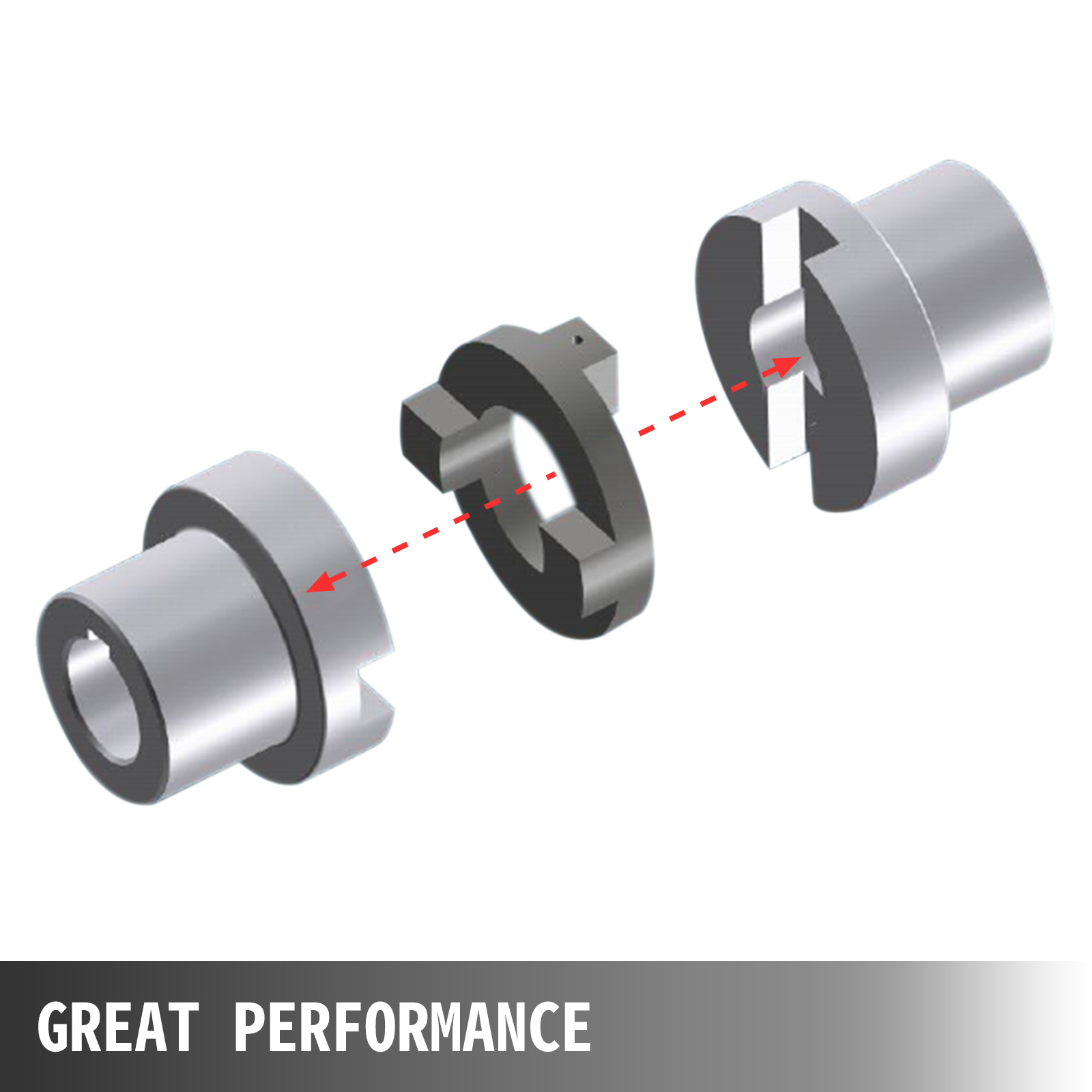 VEVOR gimbal bearing installer tool components with arrows indicating assembly process.