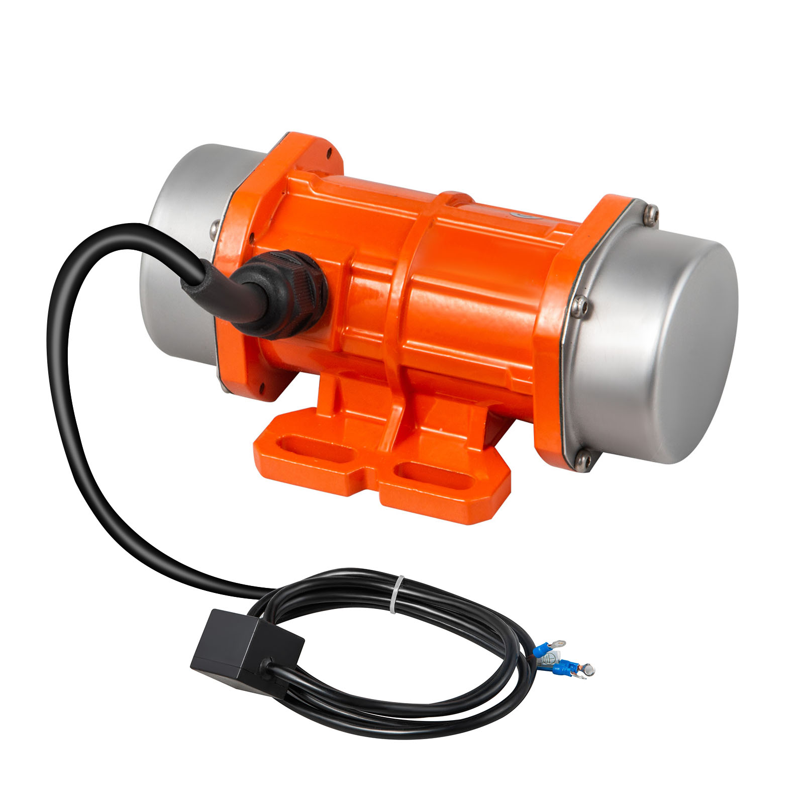 orange VEVOR concrete vibrator with cord and metal ends.