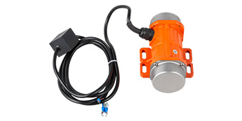 VEVOR concrete vibrator with an orange motor and attached black power cord.