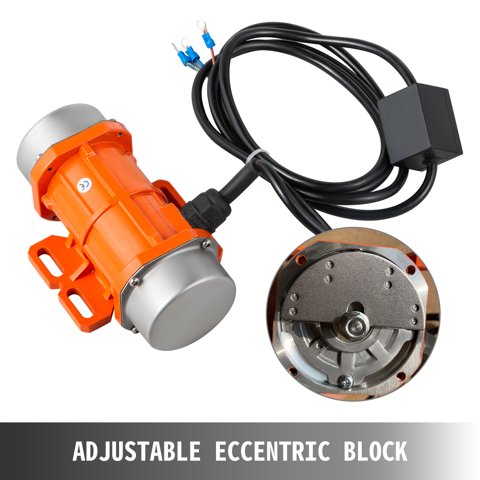 VEVOR concrete vibrator with adjustable eccentric block and power cord.