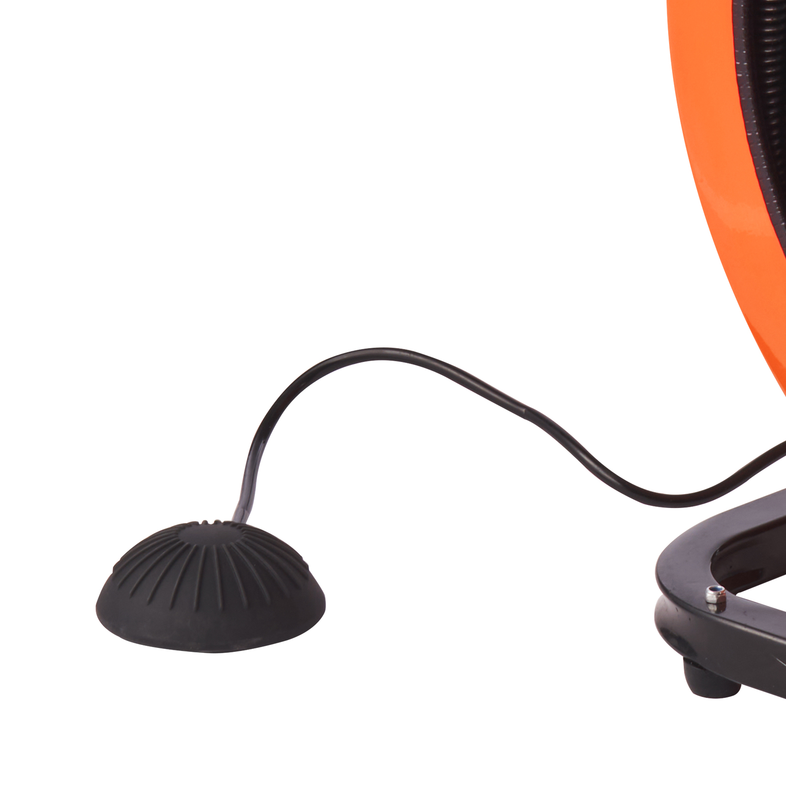 orange VEVOR drain cleaner machine with black foot pedal and coiled cable on white background.