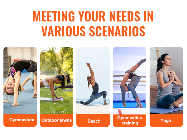 VEVOR gymnastics air mat for gymnasium, outdoor lawns, beach, gymnastics training, and yoga.