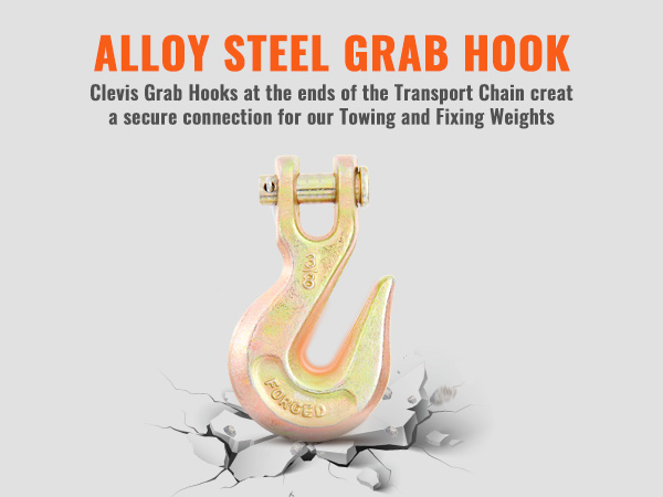 грейфер из легированной стали с заостренной конструкцией для надежной буксировки и фиксации грузов. Транспортная связующая цепь VEVOR.