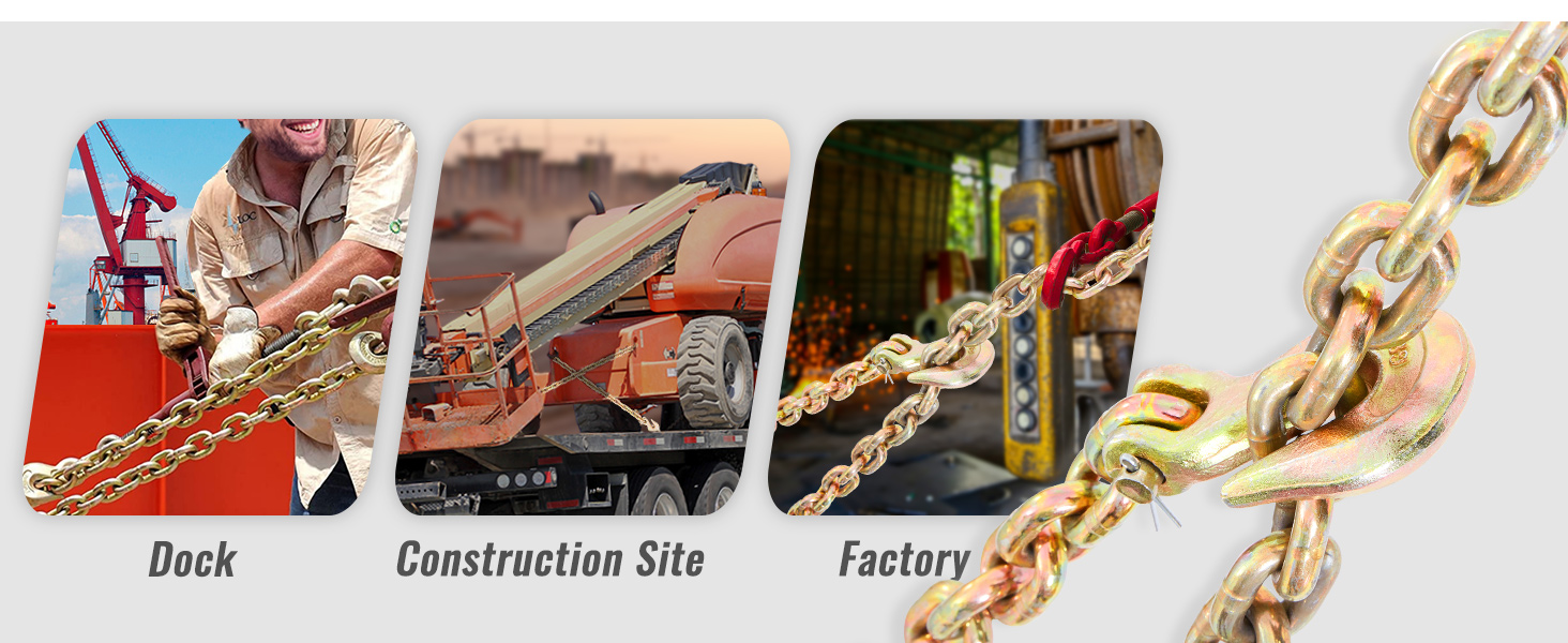 VEVOR транспортирует связующую цепь в доке, на строительной площадке и на заводе в различных областях применения в тяжелых условиях.