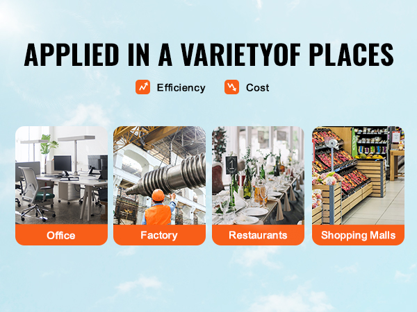 Часы VEVOR time установлены в различных местах: офисах, фабриках, ресторанах, больницах и торговых центрах.