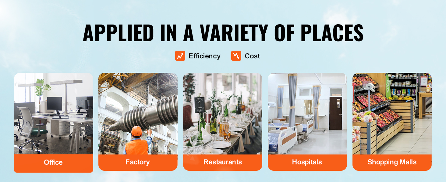 Часы VEVOR time установлены в различных местах: офисах, фабриках, ресторанах, больницах и торговых центрах.