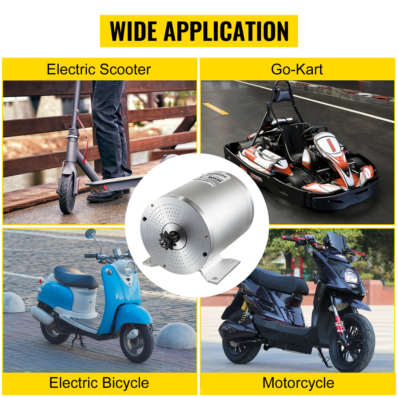 VEVOR 2000w brushless motor for electric scooter, go-kart, electric bicycle, motorcycle