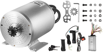 VEVOR electric brushless dc motor with controller, cables, and accessories set.