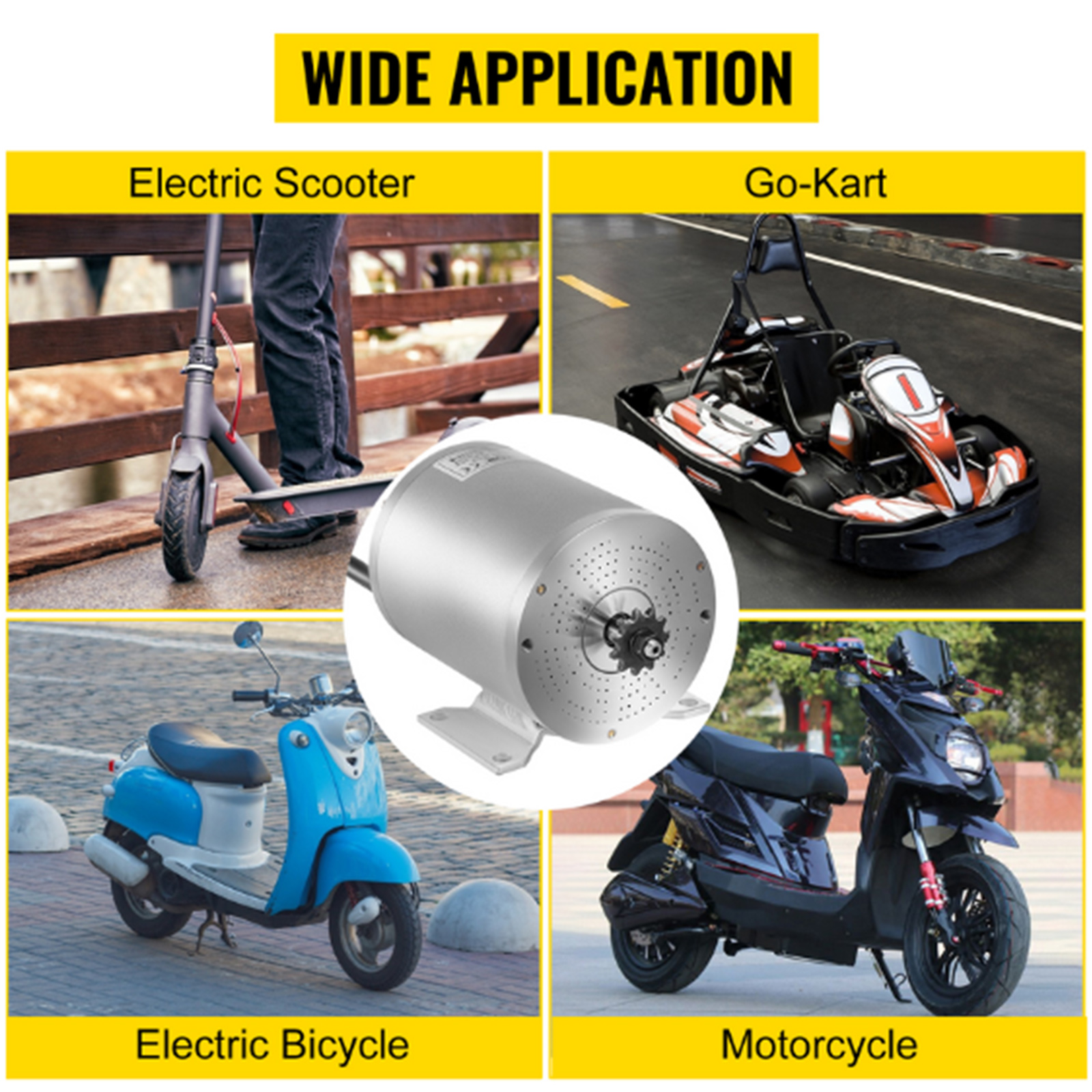 VEVOR electric brushless dc motor for electric scooter, go-kart, bicycle, motorcycle.